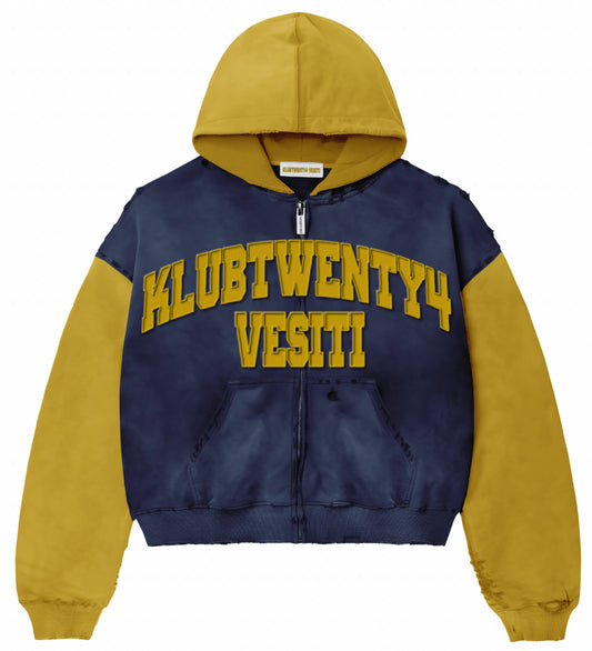Color Block Zip Up